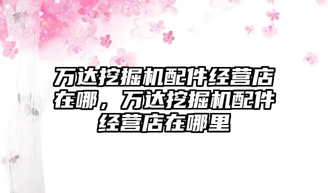 萬達(dá)挖掘機(jī)配件經(jīng)營店在哪，萬達(dá)挖掘機(jī)配件經(jīng)營店在哪里