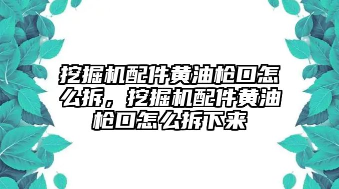 挖掘機配件黃油槍口怎么拆，挖掘機配件黃油槍口怎么拆下來