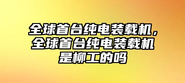 全球首臺(tái)純電裝載機(jī)，全球首臺(tái)純電裝載機(jī)是柳工的嗎