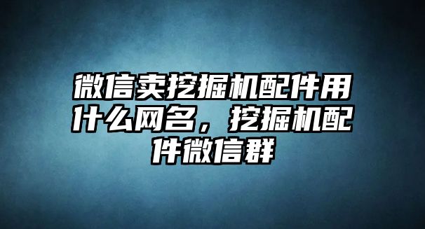 微信賣挖掘機配件用什么網(wǎng)名，挖掘機配件微信群