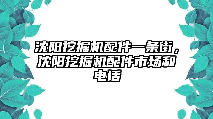 沈陽(yáng)挖掘機(jī)配件一條街，沈陽(yáng)挖掘機(jī)配件市場(chǎng)和電話(huà)