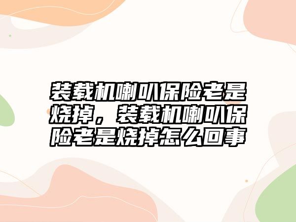 裝載機(jī)喇叭保險老是燒掉，裝載機(jī)喇叭保險老是燒掉怎么回事