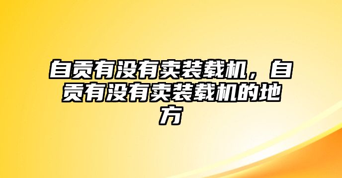 自貢有沒有賣裝載機，自貢有沒有賣裝載機的地方