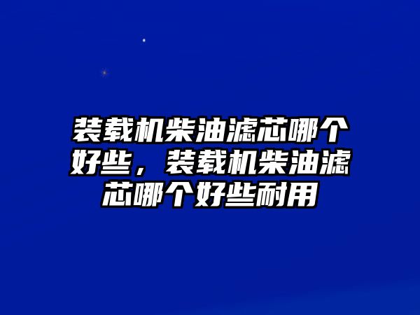 裝載機(jī)柴油濾芯哪個(gè)好些，裝載機(jī)柴油濾芯哪個(gè)好些耐用