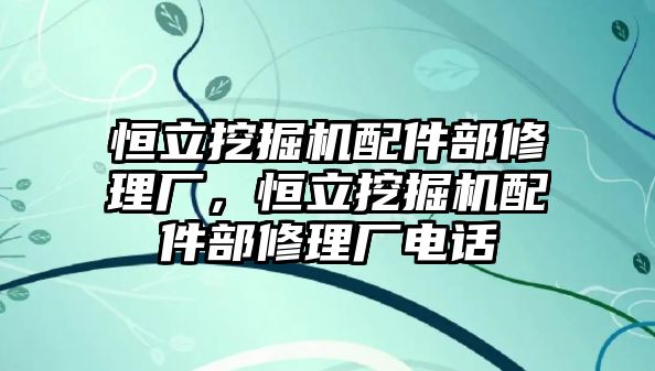 恒立挖掘機配件部修理廠，恒立挖掘機配件部修理廠電話