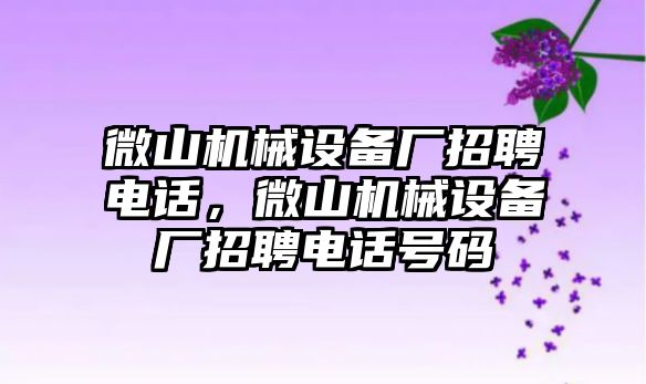 微山機(jī)械設(shè)備廠招聘電話，微山機(jī)械設(shè)備廠招聘電話號(hào)碼