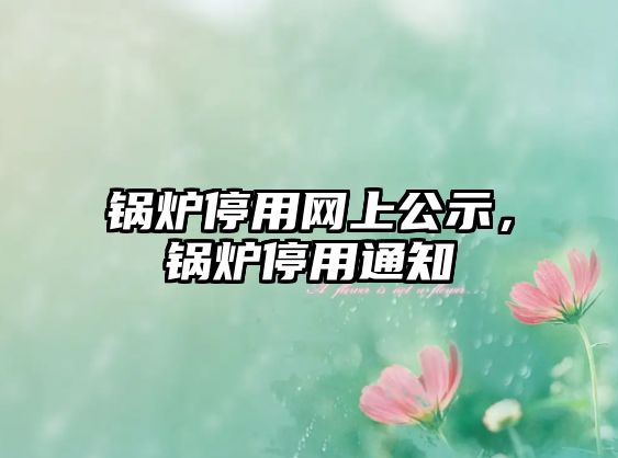 鍋爐停用網(wǎng)上公示，鍋爐停用通知