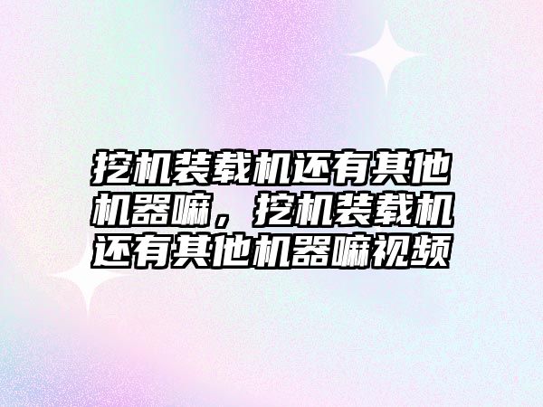 挖機裝載機還有其他機器嘛，挖機裝載機還有其他機器嘛視頻