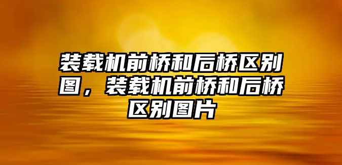 裝載機(jī)前橋和后橋區(qū)別圖，裝載機(jī)前橋和后橋區(qū)別圖片