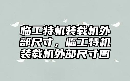 臨工特機裝載機外部尺寸，臨工特機裝載機外部尺寸圖