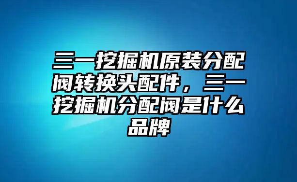 三一挖掘機原裝分配閥轉換頭配件，三一挖掘機分配閥是什么品牌