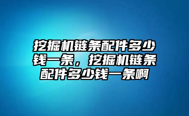 挖掘機(jī)鏈條配件多少錢(qián)一條，挖掘機(jī)鏈條配件多少錢(qián)一條啊