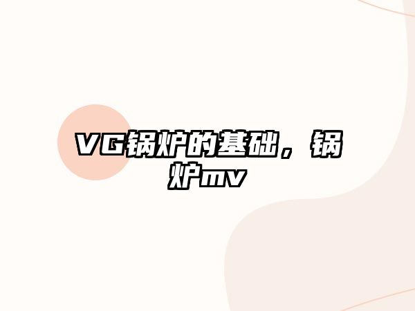 VG鍋爐的基礎(chǔ)，鍋爐mv