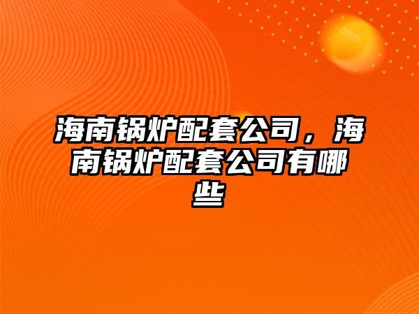 海南鍋爐配套公司，海南鍋爐配套公司有哪些