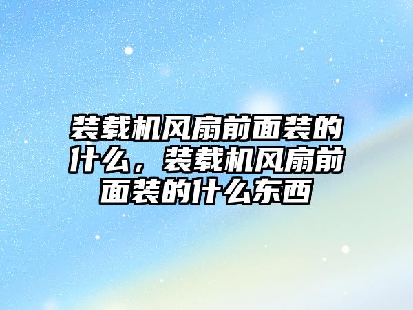 裝載機風扇前面裝的什么，裝載機風扇前面裝的什么東西