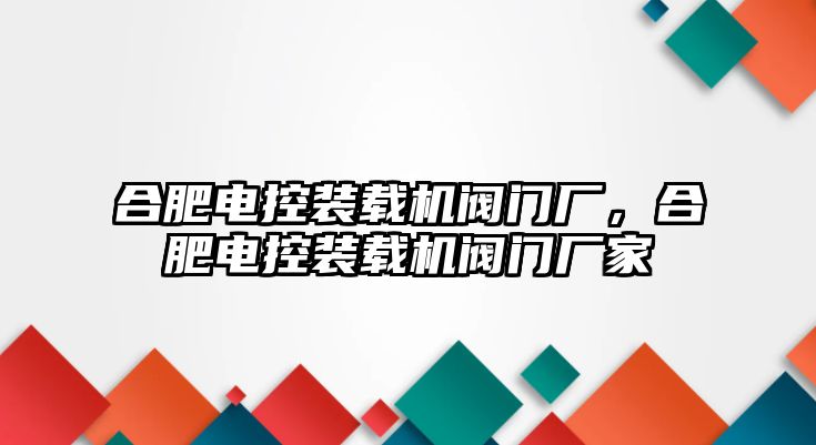 合肥電控裝載機閥門廠，合肥電控裝載機閥門廠家