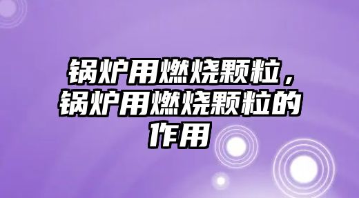 鍋爐用燃燒顆粒，鍋爐用燃燒顆粒的作用