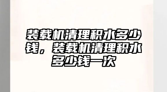 裝載機清理積水多少錢，裝載機清理積水多少錢一次