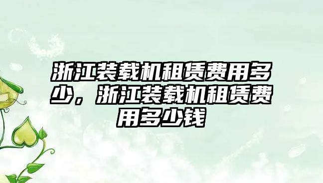 浙江裝載機租賃費用多少，浙江裝載機租賃費用多少錢