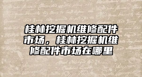 桂林挖掘機(jī)維修配件市場，桂林挖掘機(jī)維修配件市場在哪里