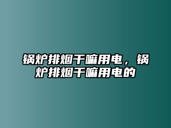 鍋爐排煙干嘛用電，鍋爐排煙干嘛用電的