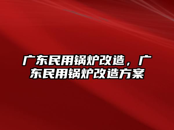 廣東民用鍋爐改造，廣東民用鍋爐改造方案