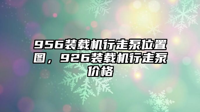 956裝載機(jī)行走泵位置圖，926裝載機(jī)行走泵價(jià)格