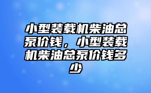 小型裝載機(jī)柴油總泵價(jià)錢，小型裝載機(jī)柴油總泵價(jià)錢多少