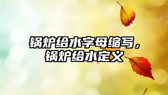 鍋爐給水字母縮寫，鍋爐給水定義