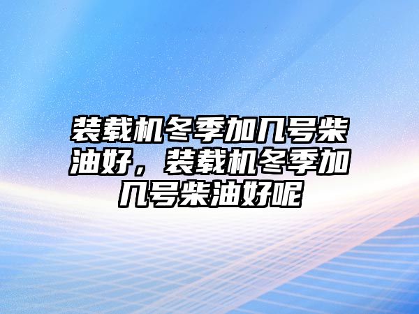 裝載機(jī)冬季加幾號(hào)柴油好，裝載機(jī)冬季加幾號(hào)柴油好呢