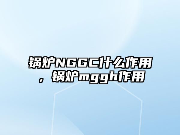 鍋爐NGGC什么作用，鍋爐mggh作用