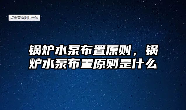 鍋爐水泵布置原則，鍋爐水泵布置原則是什么