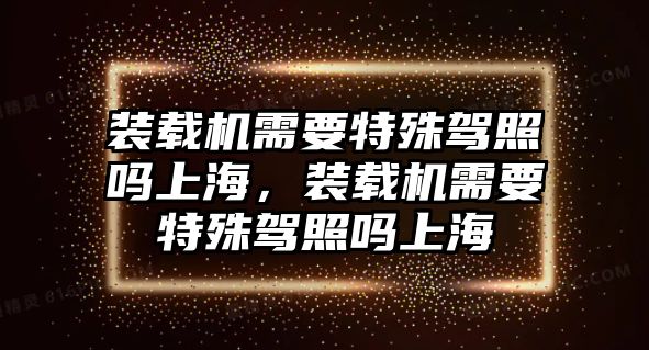 裝載機需要特殊駕照嗎上海，裝載機需要特殊駕照嗎上海